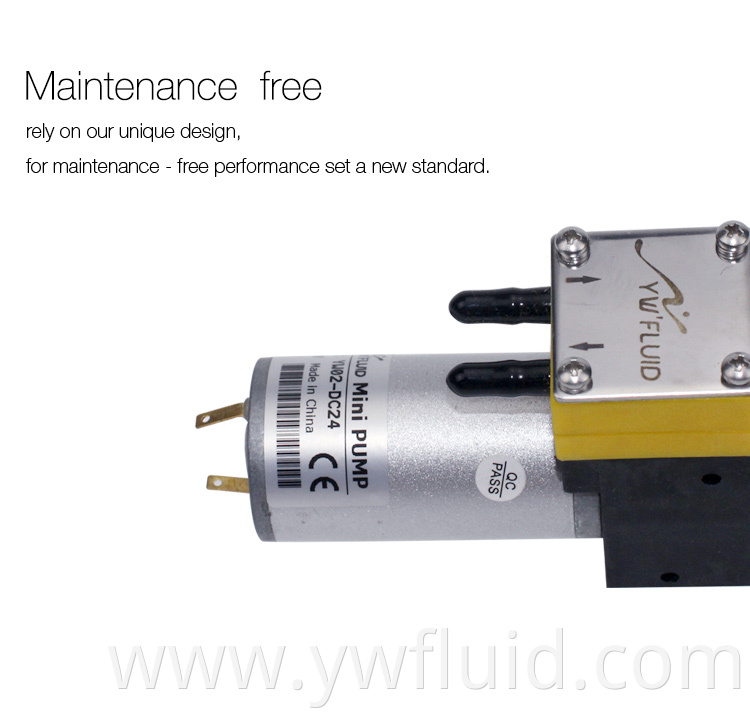 ywfluid 12v/24v micro/mini diaphragm air pump with dc motor used for liquid dosing